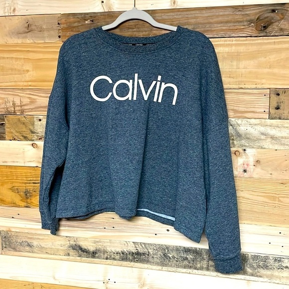 Calvin Klein size XL gray crop sweatshirt - Picture 1 of 6